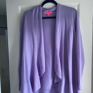 Lilly Pulitzer MARETTE CASHMERE CARDIGAN Sea Urchin Purple Medium